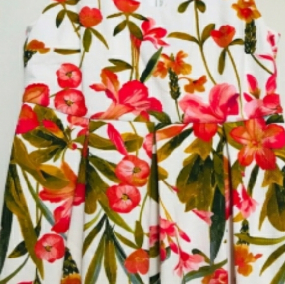 Karl Lagerfeld Paris Knee Length White Floral Sleeveless Dress size 4 - Picture 10 of 15